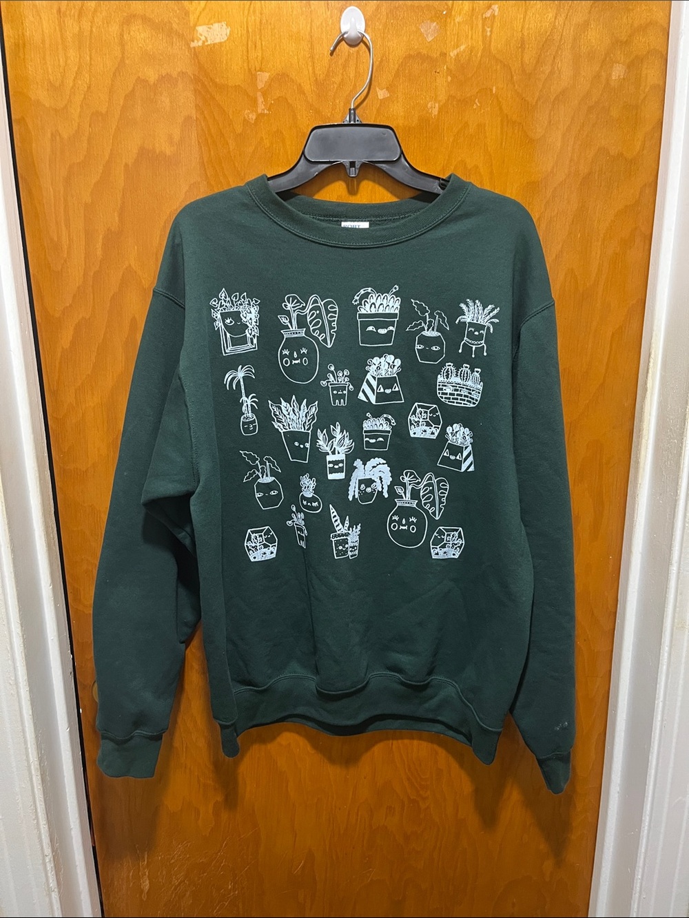 Port and Company Dark Green Crewneck with Plants